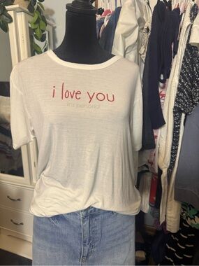 Peace Love World White Crewneck Tee with open back size M